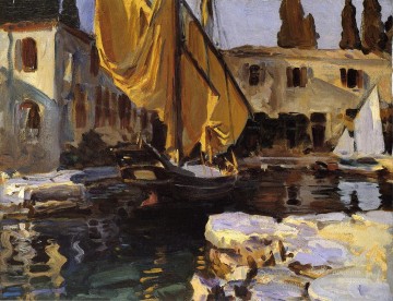 ドックスケープ Painting - 黄金の帆を持つボート サン・ヴィジリオ ジョン・シンガー・サージェント